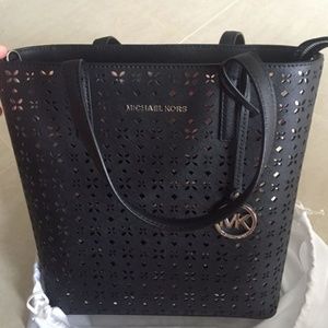 Hayley Michael Kors Tote with Metallic Cut Outs